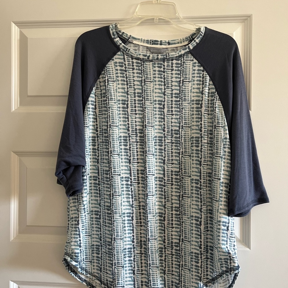 Caslon sporty blue half sleeve top